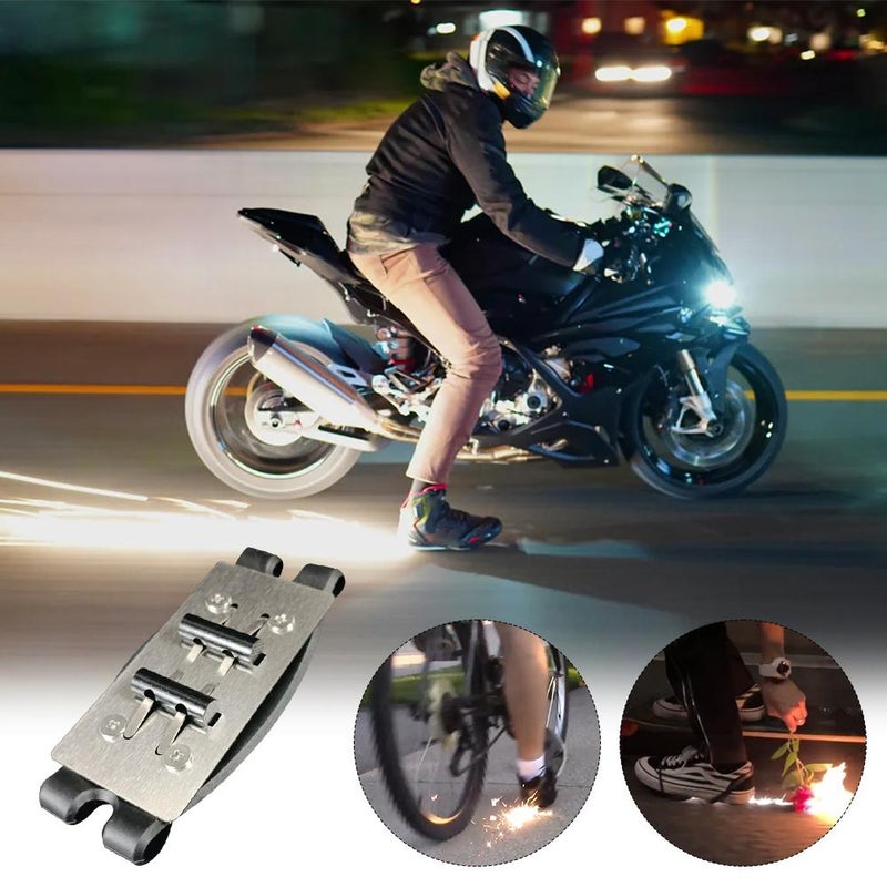 Pad Sparks for Motorbike & Skateboards, Foot Pressure Slider Riding Shoe Cover – Add Dazzling Sparks to Your Stunts, Easy Install for Night Rides, Tricks & Outdoor Fun (1*Shoe Cover + 4*Flints Pad) - Image 3